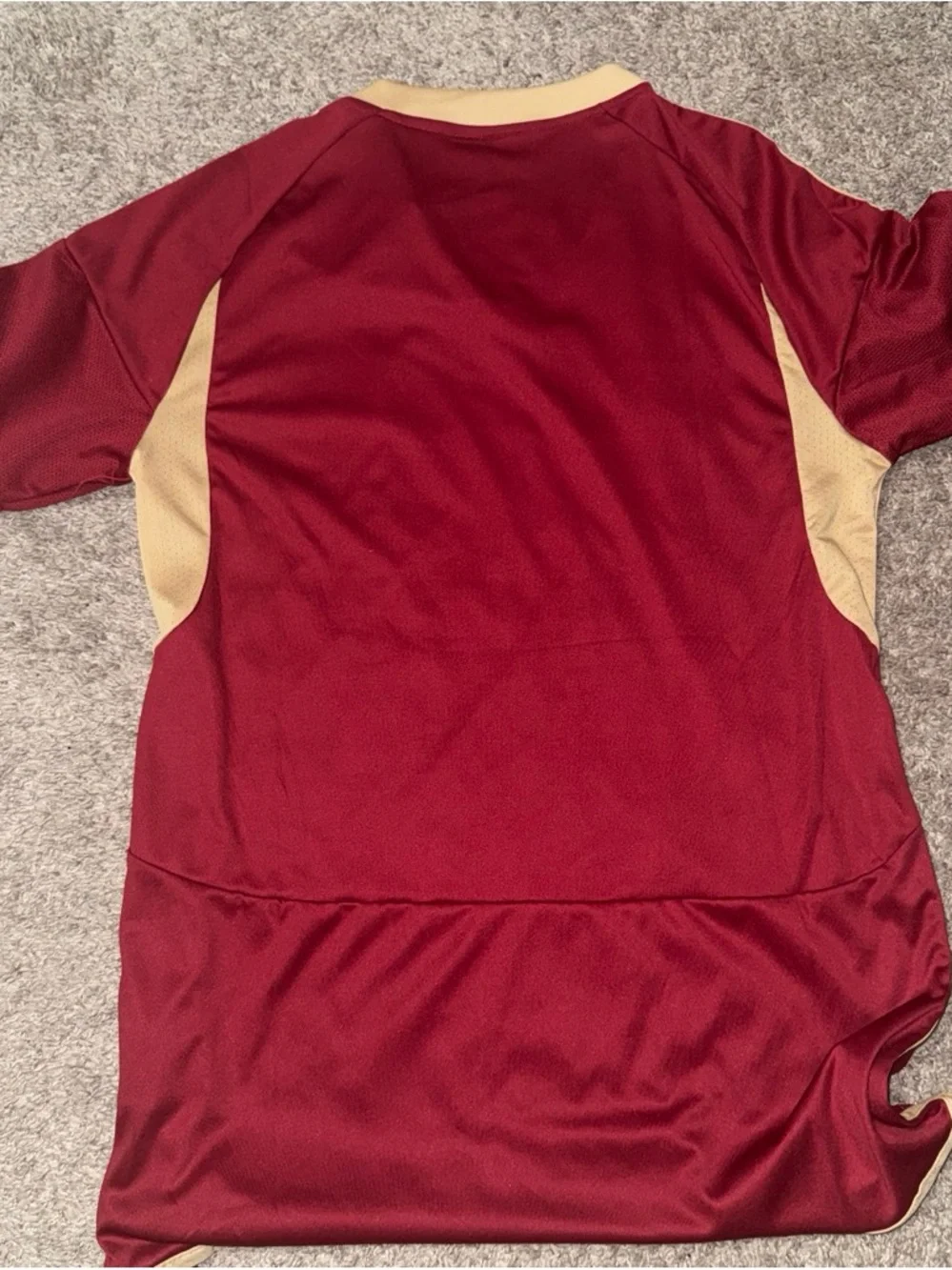 adidas Burgundy and Gold Short-Sleeve Soccer Jersey